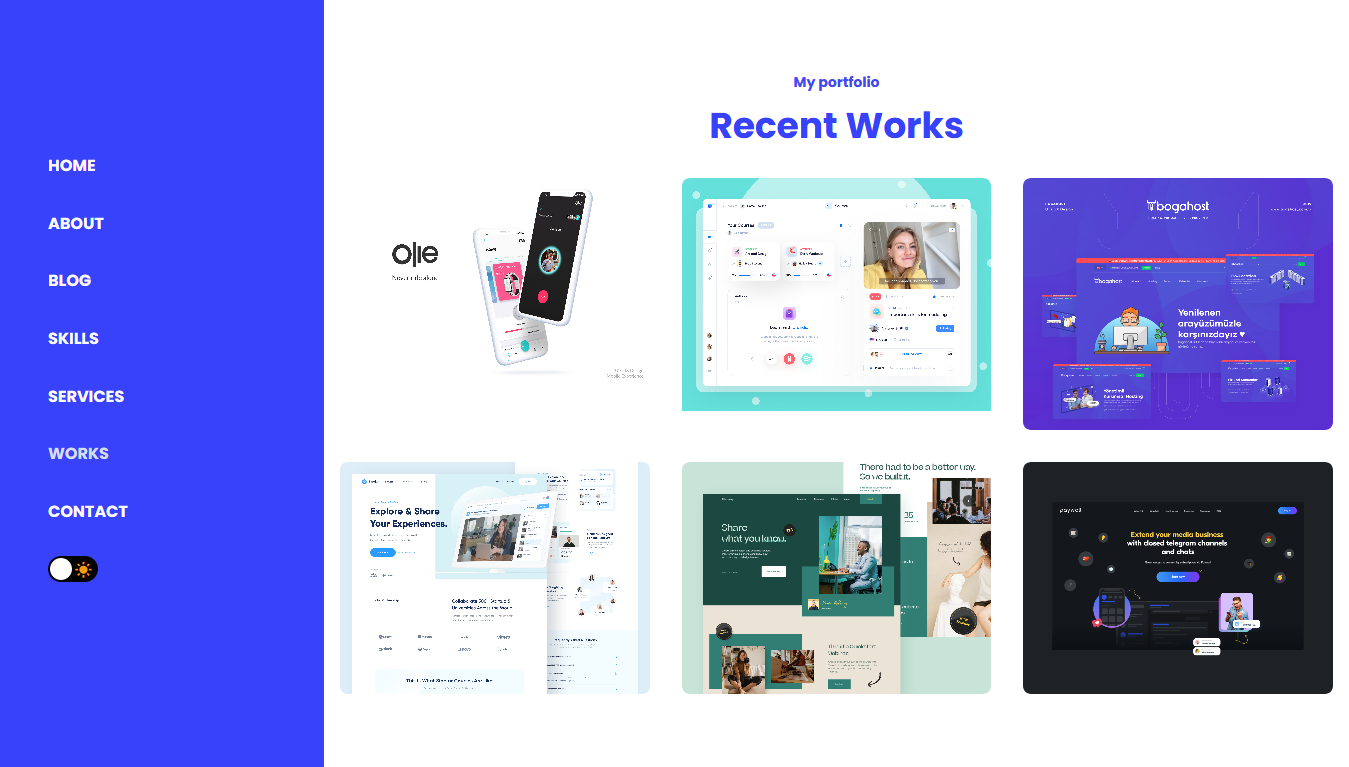 Nihory - Personal Portfolio Site Template Service section